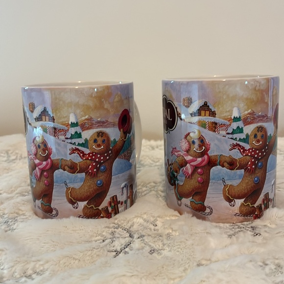 Celestial Seasonings Skating Gingerbread Couple Winter Mugs Mew Without Tags - Picture 2 of 4